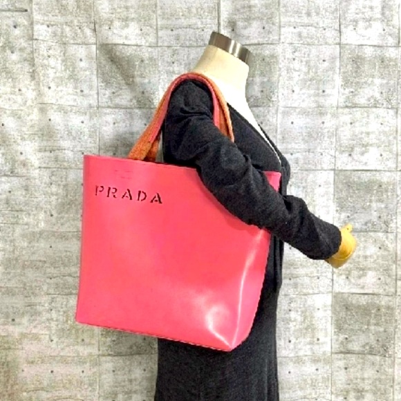 Prada Rare Vintage Leather Lazer Cut Tote with COA - Picture 1 of 17
